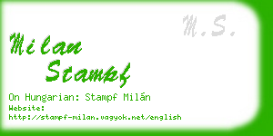 milan stampf business card